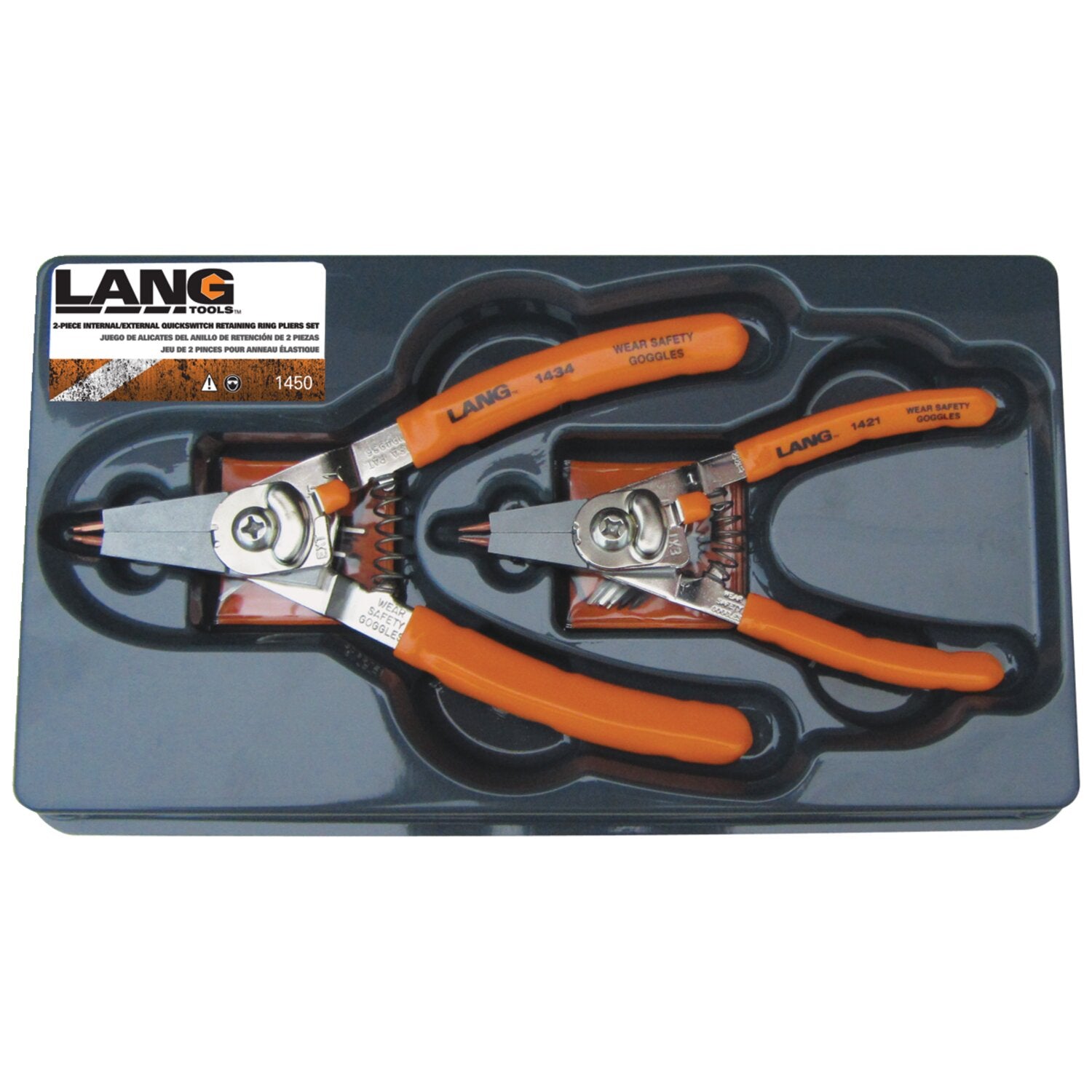 Lang Tools 'quick switch' retaining ring pliers - 2-pc set