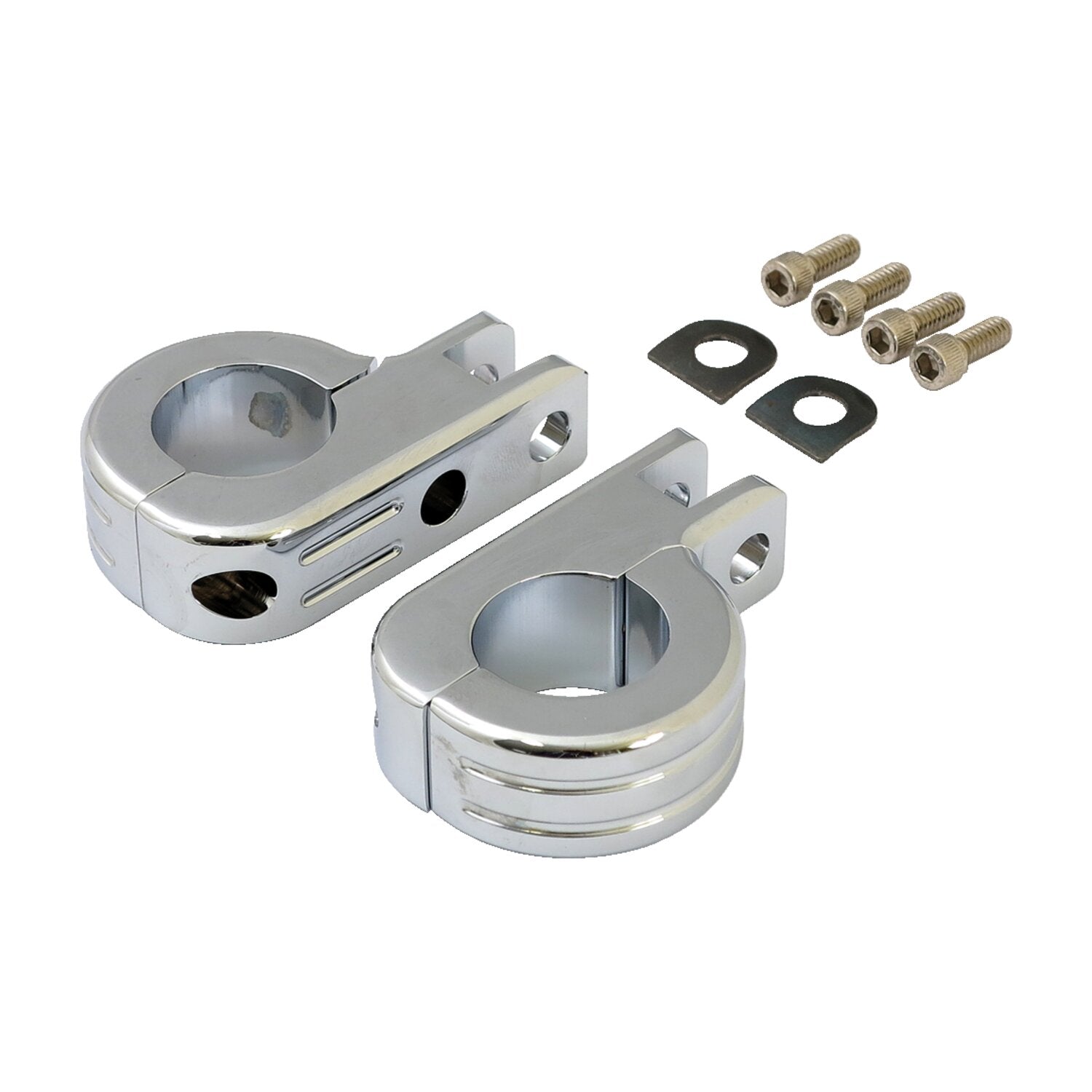 MCS Engine guard foot peg mount kit - 1" (25.4mm) tubing - Chrome