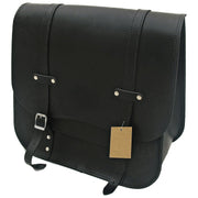 MCS single leather saddlebag - 30 liter - Black