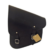MCS full leather swing arm bag left 11 liter - Black