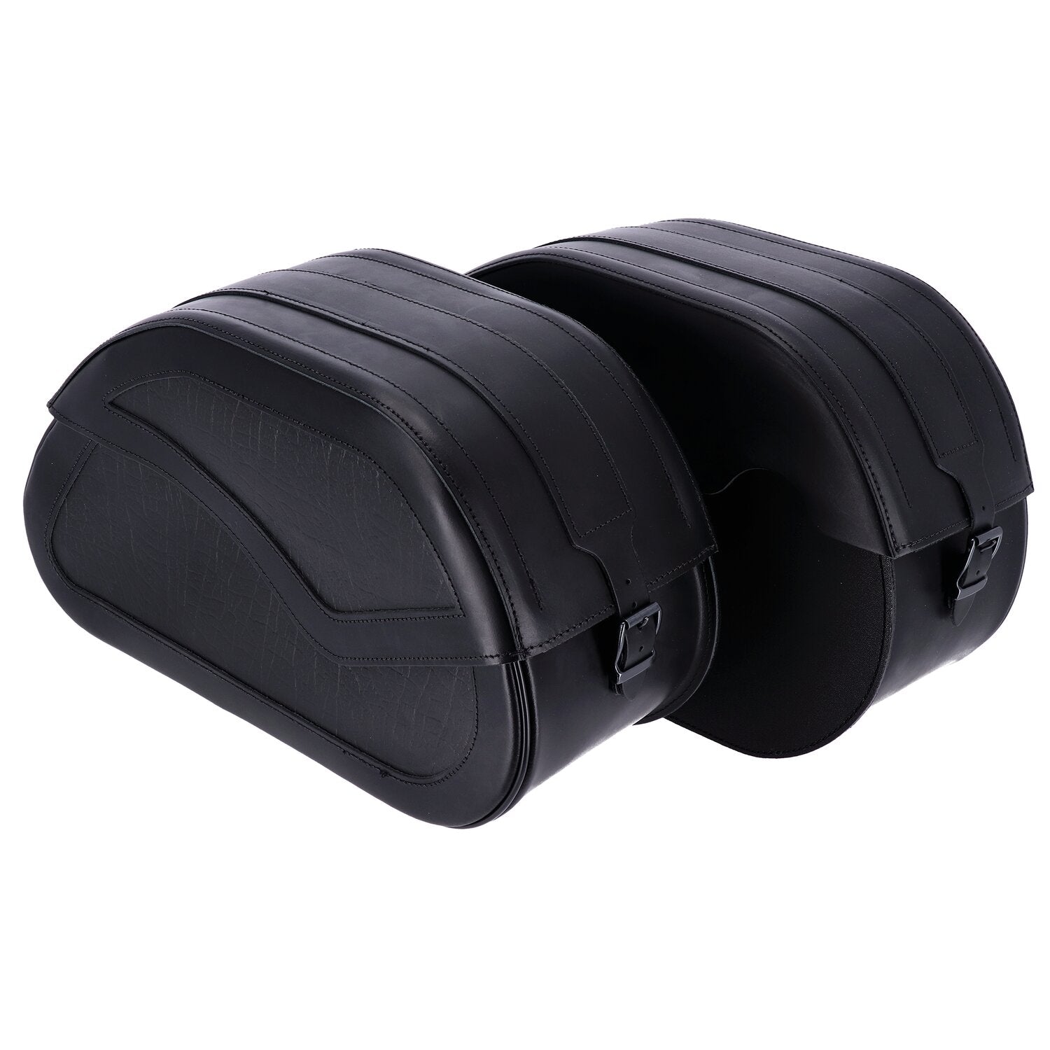 MCS reinforced rigid leather saddlebag set - 32 liter