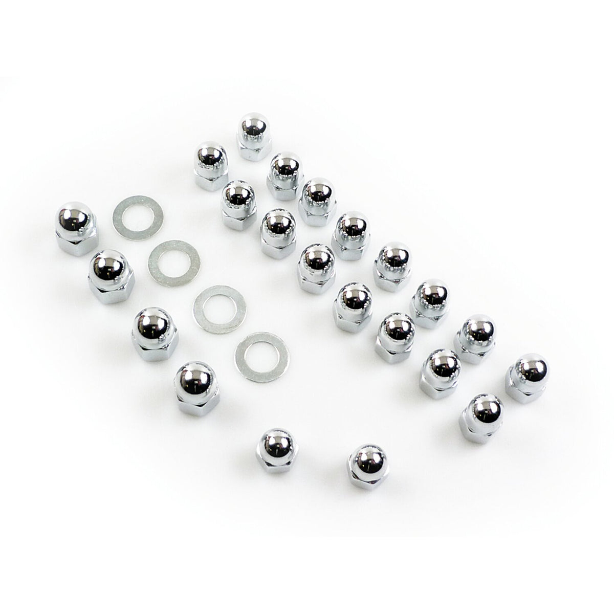 Colony Shovel rocker box top nut kit - Chrome Acorn