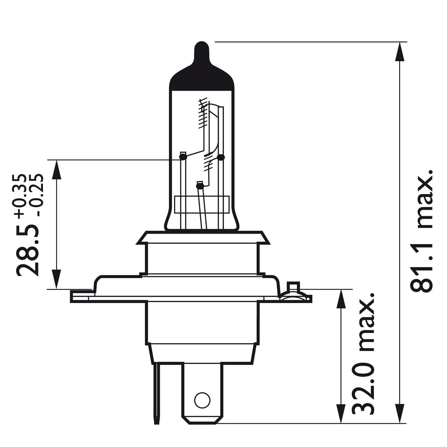 Philips Vision Moto headlamp bulb H4