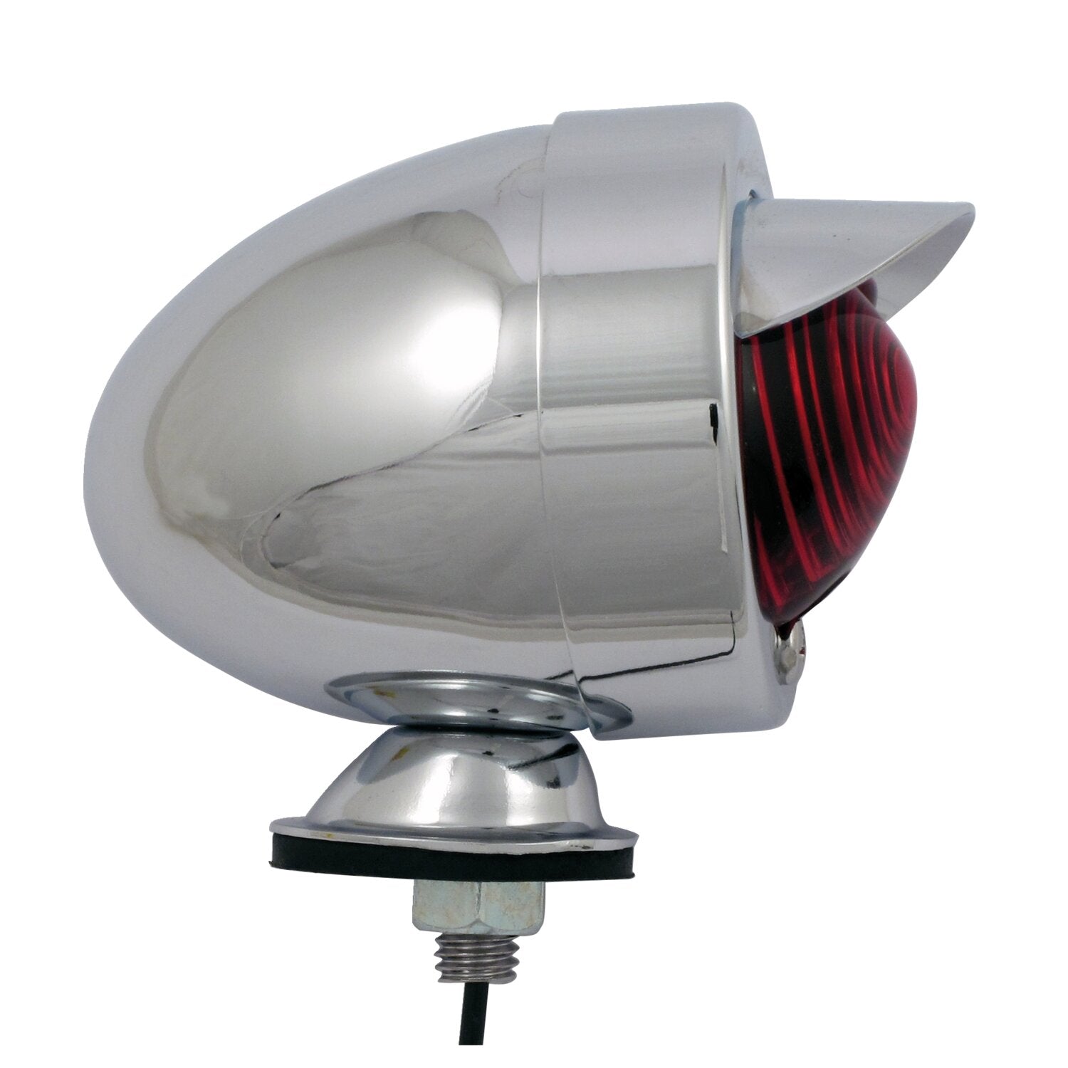 MCS Bullet marker light - Chrome - Red lens - SF - stud mount - visor