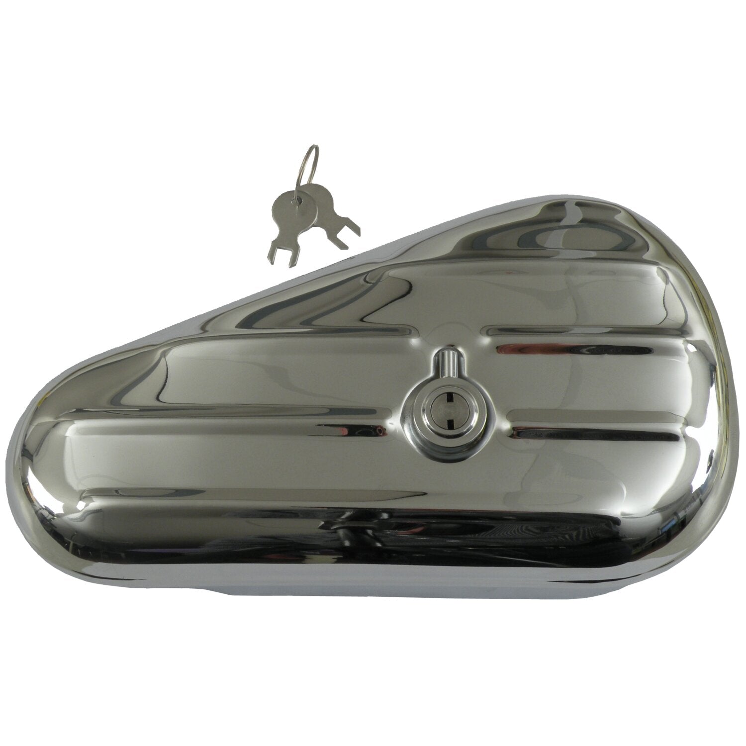 MCS Teardrop tool box ribbed - Chrome