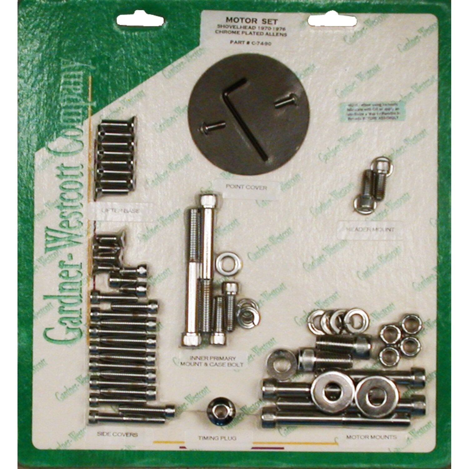 Gardner-Westcott Motor screw sets chrome allen