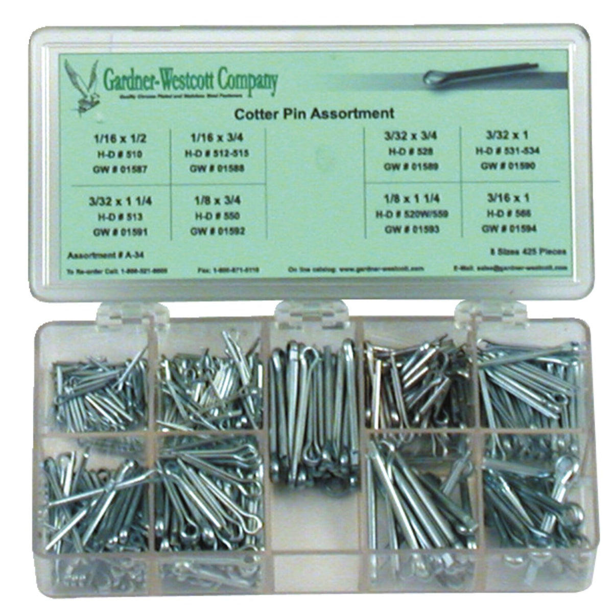 Gardner-Westcott Cotter pin assortment box