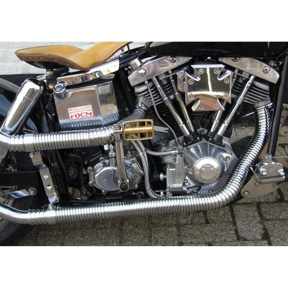 MCS Flexible exhaust header cover - Chrome