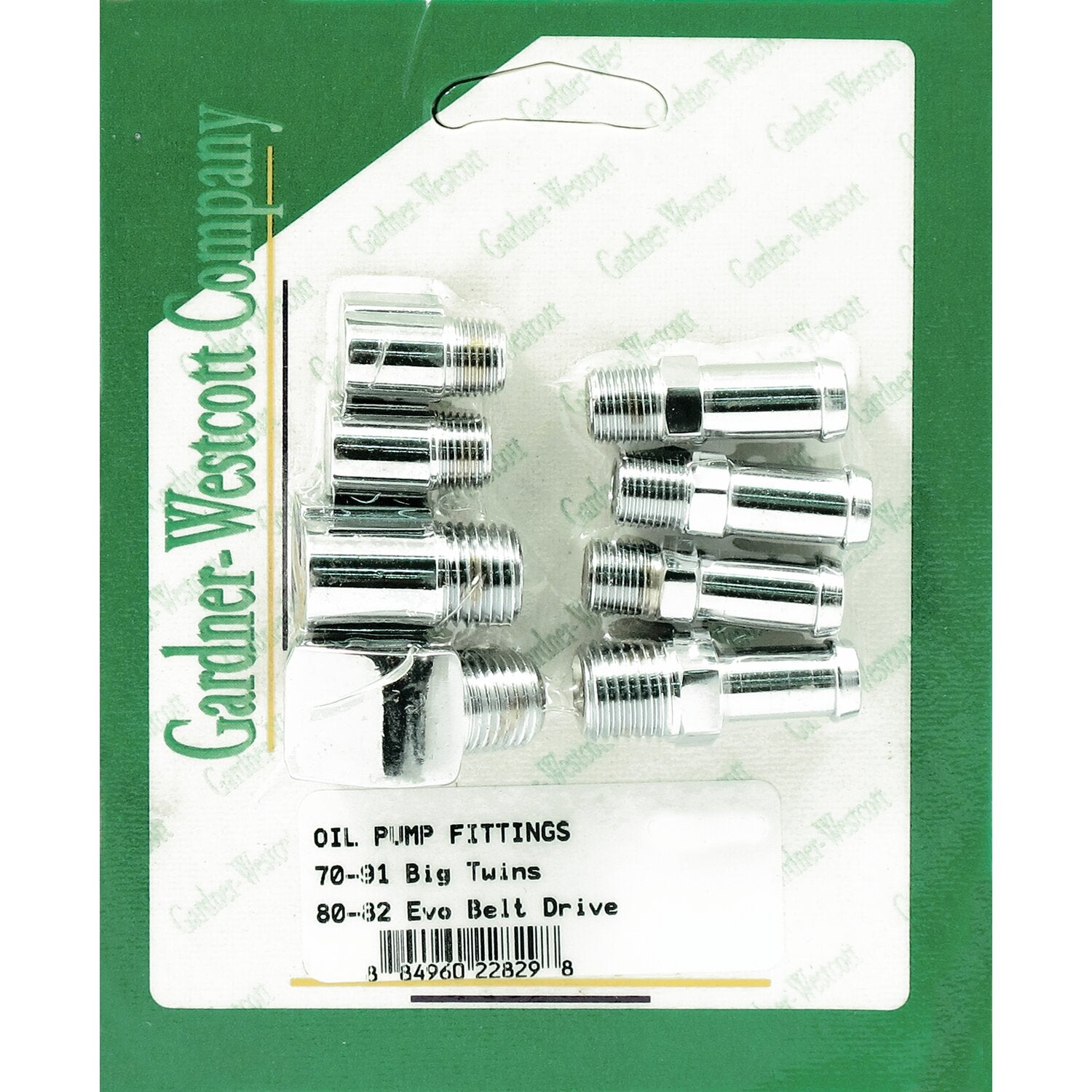 Gardner-Westcott oil pump line fitting kit - Chrome