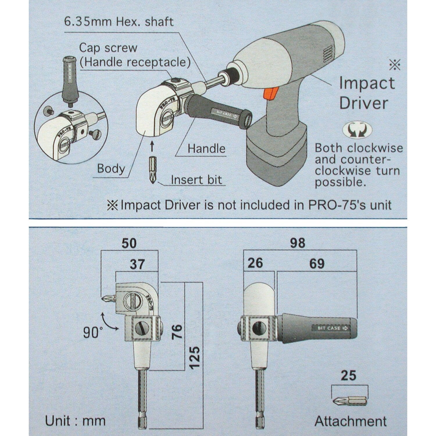 Tengtools Pro-75 L-Drive for electric drill