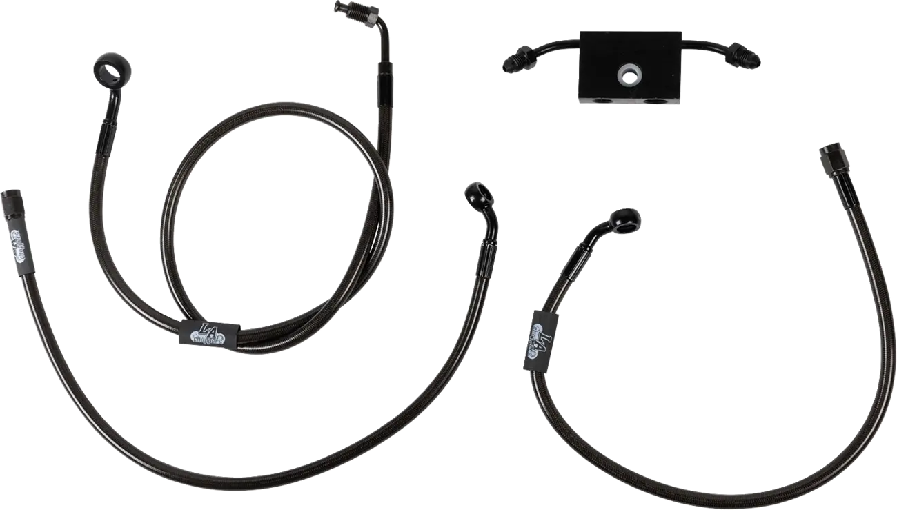 La Choppers Midnight Geflochtener Bremsschlauch-Kit mit ABS