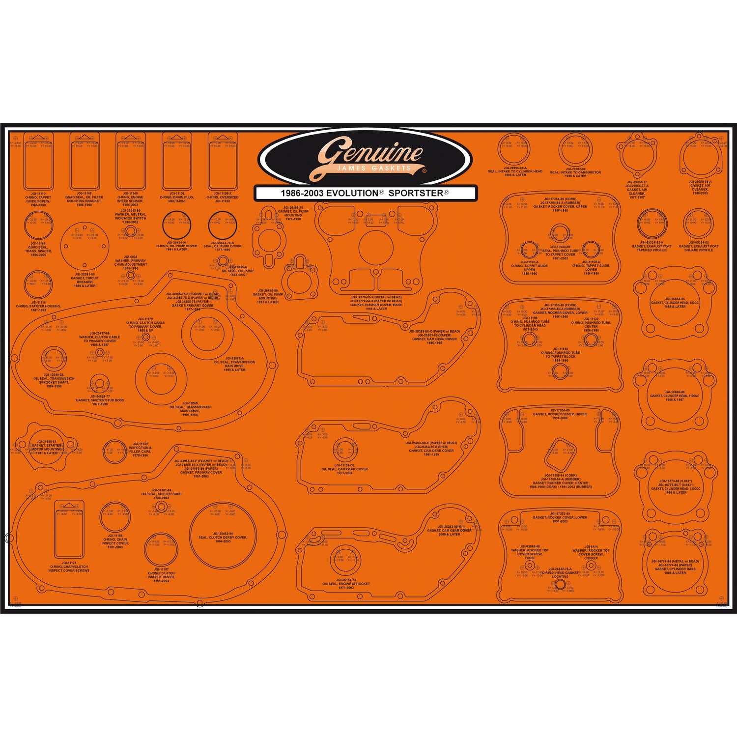 James gasket & seal board - 86-03 Evo Sportster