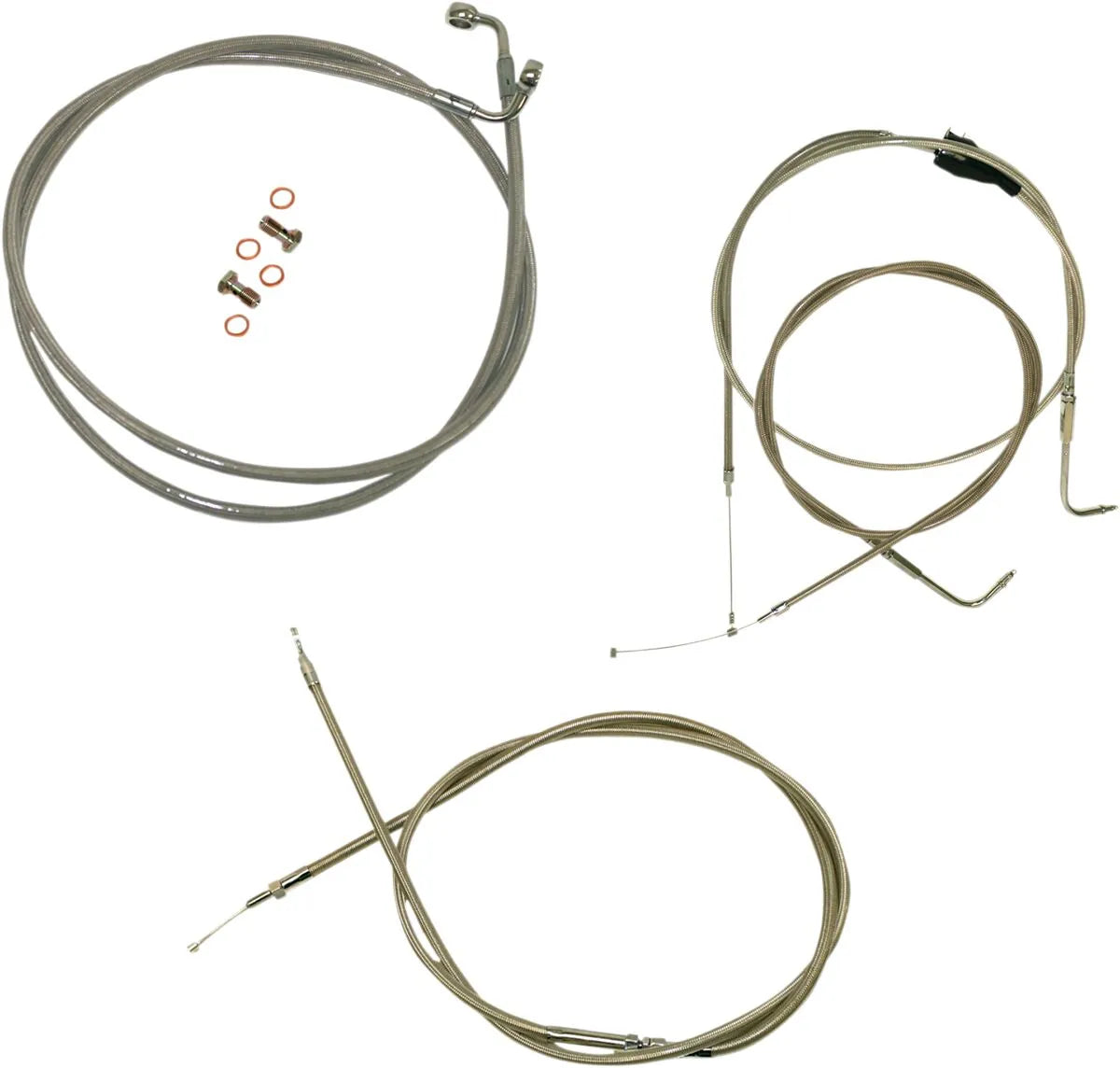 LA CHOPPERS Standard Stainless Braided Cable Kit for Ape Hangers