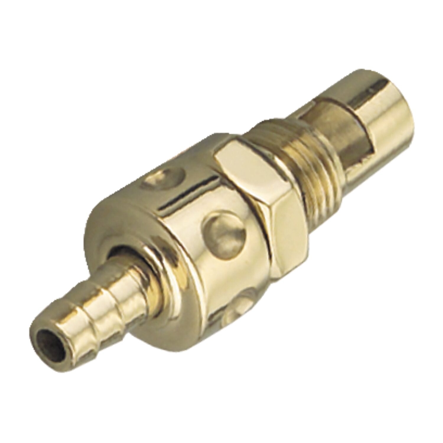 Kustom Tech in-line fuel valve for S&S E/G carb - Brass