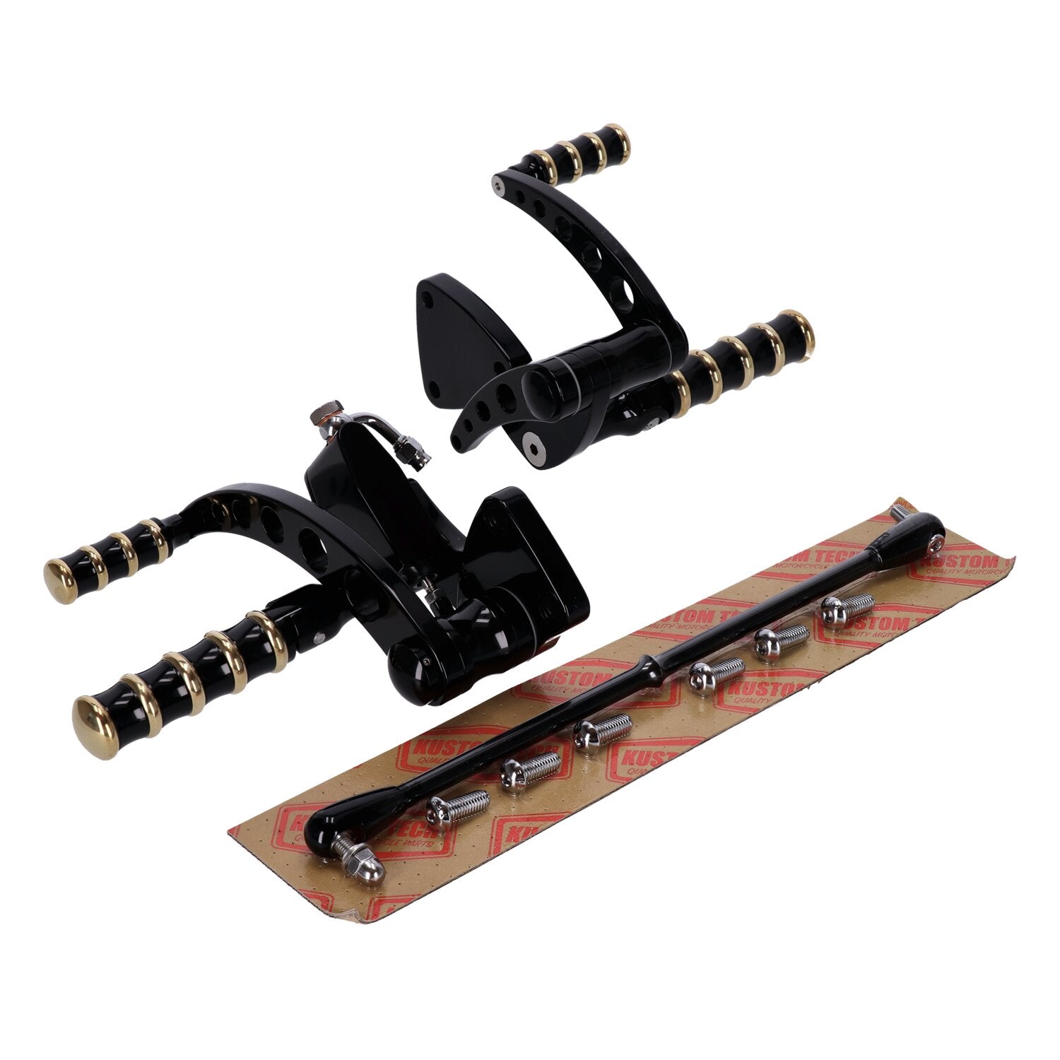 Kustom Tech K-Tech Vintage Style forward controls - Black & brass