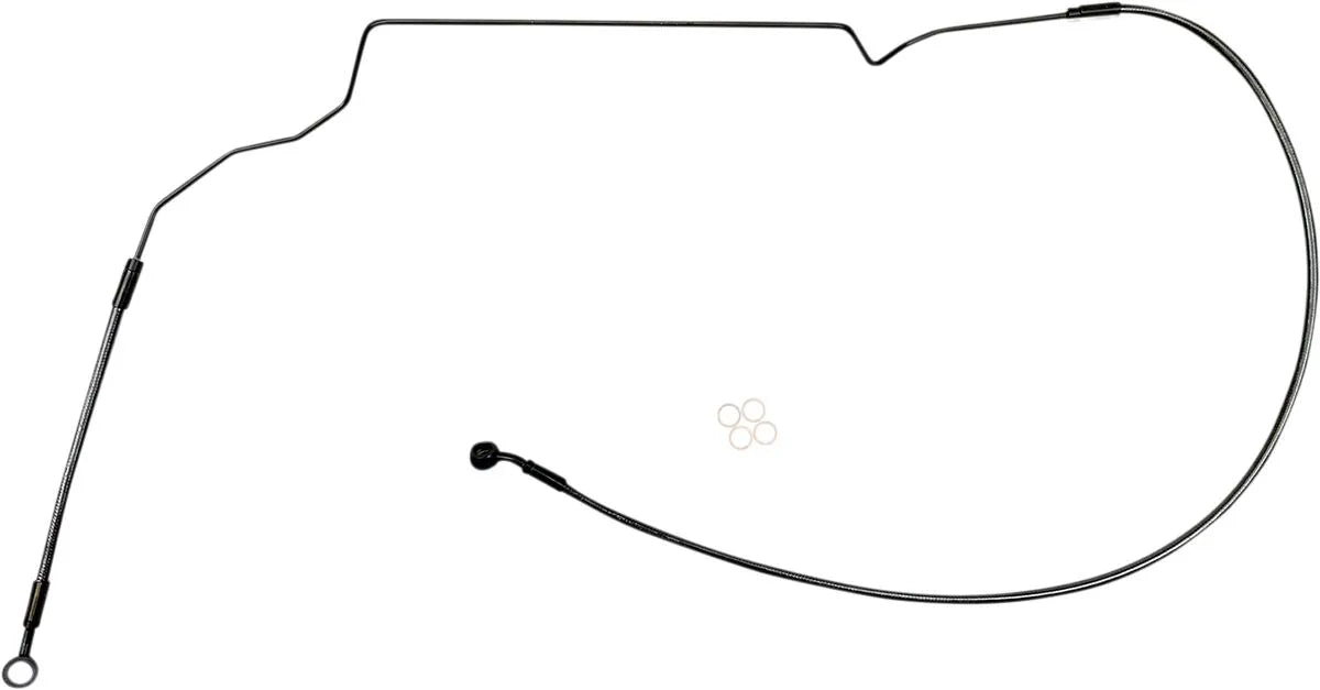 Magnum Shielding Braided Front Brake Line - Black Pearl