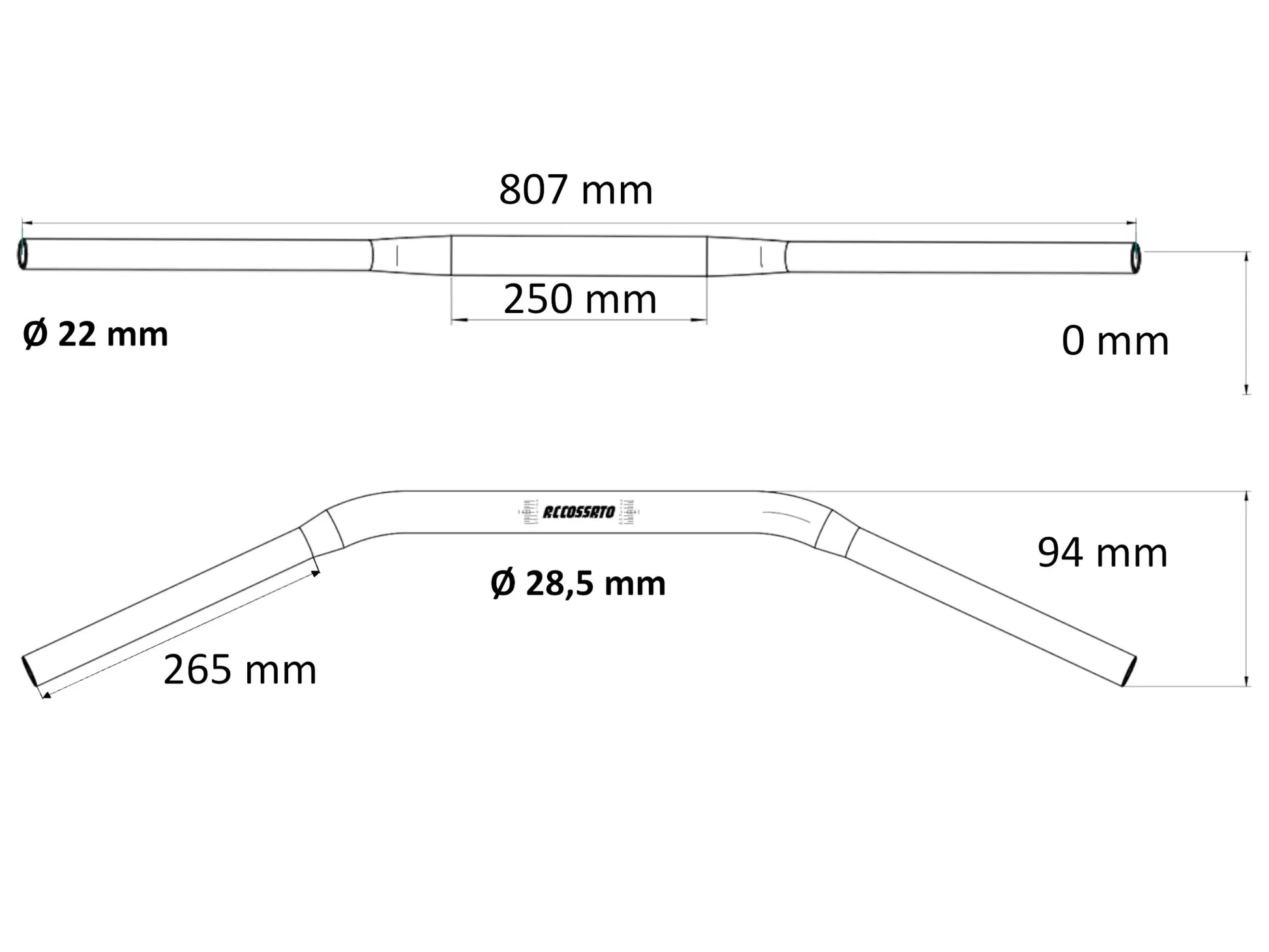 ACCOSSATO 1-1/8" Aluminium Handlebar for Motorcycles