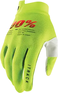 100% Youth Itrack Gloves - Fluorescent Yellow