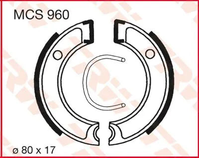 Trw Mcs960 Organic Brake Shoes Set 80mm - Front & Rear