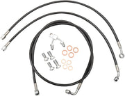 La Choppers Schwarz Geflochtener Bremsleitungssatz Mit ABS