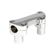 MCS 2" rise handlebar riser set + top clamp with lip - Chrome