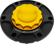 Arlen Ness 12 Point Gas Cap - Black/gold Billet Aluminum