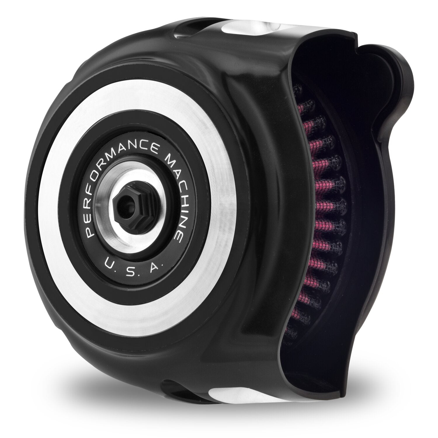 Performance Machine 'vintage' air cleaner kit - Black CC