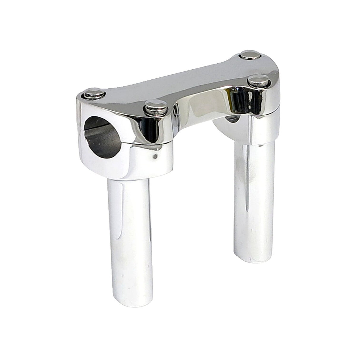 MCS 4.5" rise handlebar riser set + top clamp - Chrome