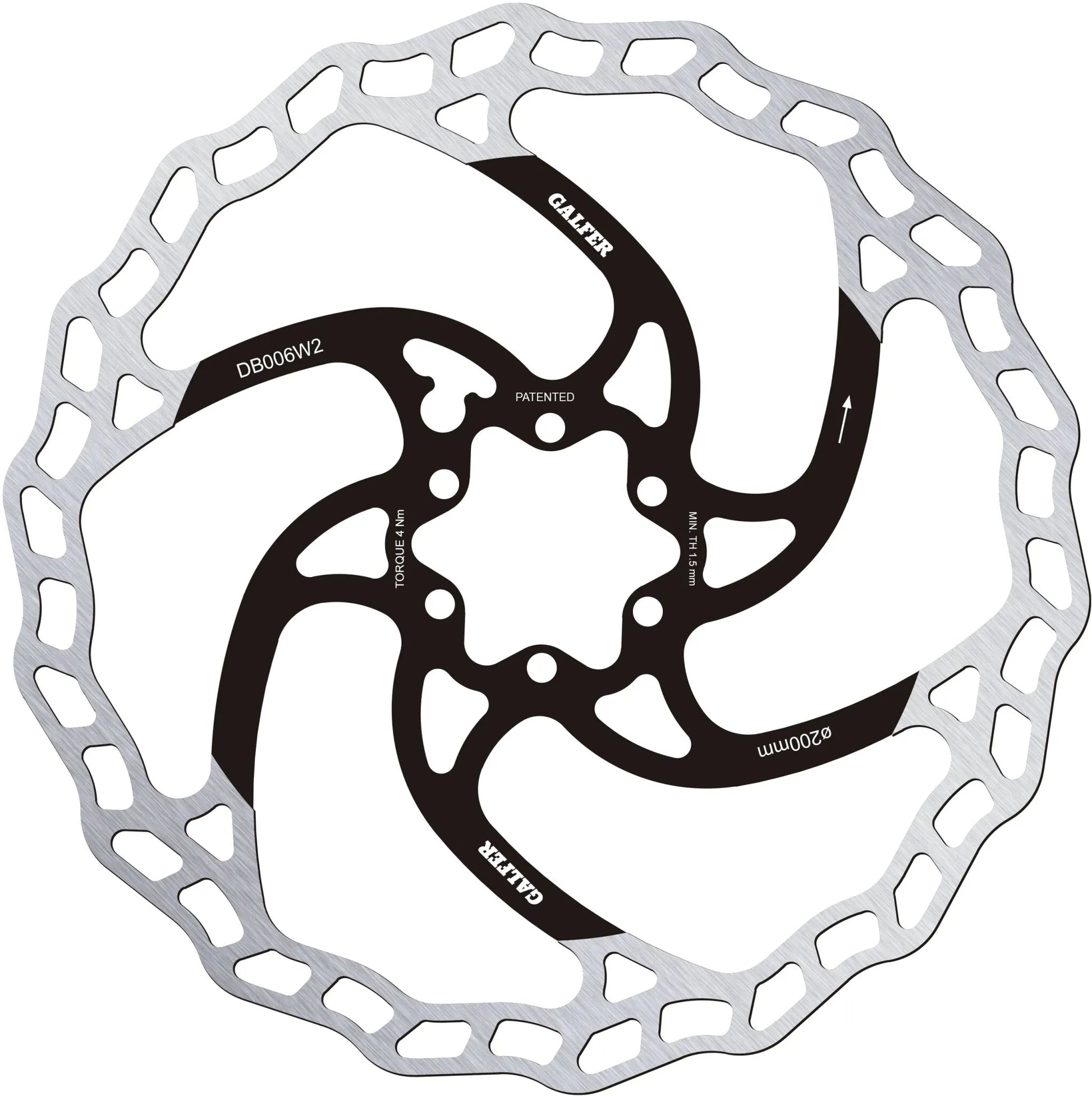 Galfer Wave Fixed Disc Brake Rotor for 6-Hole Mount
