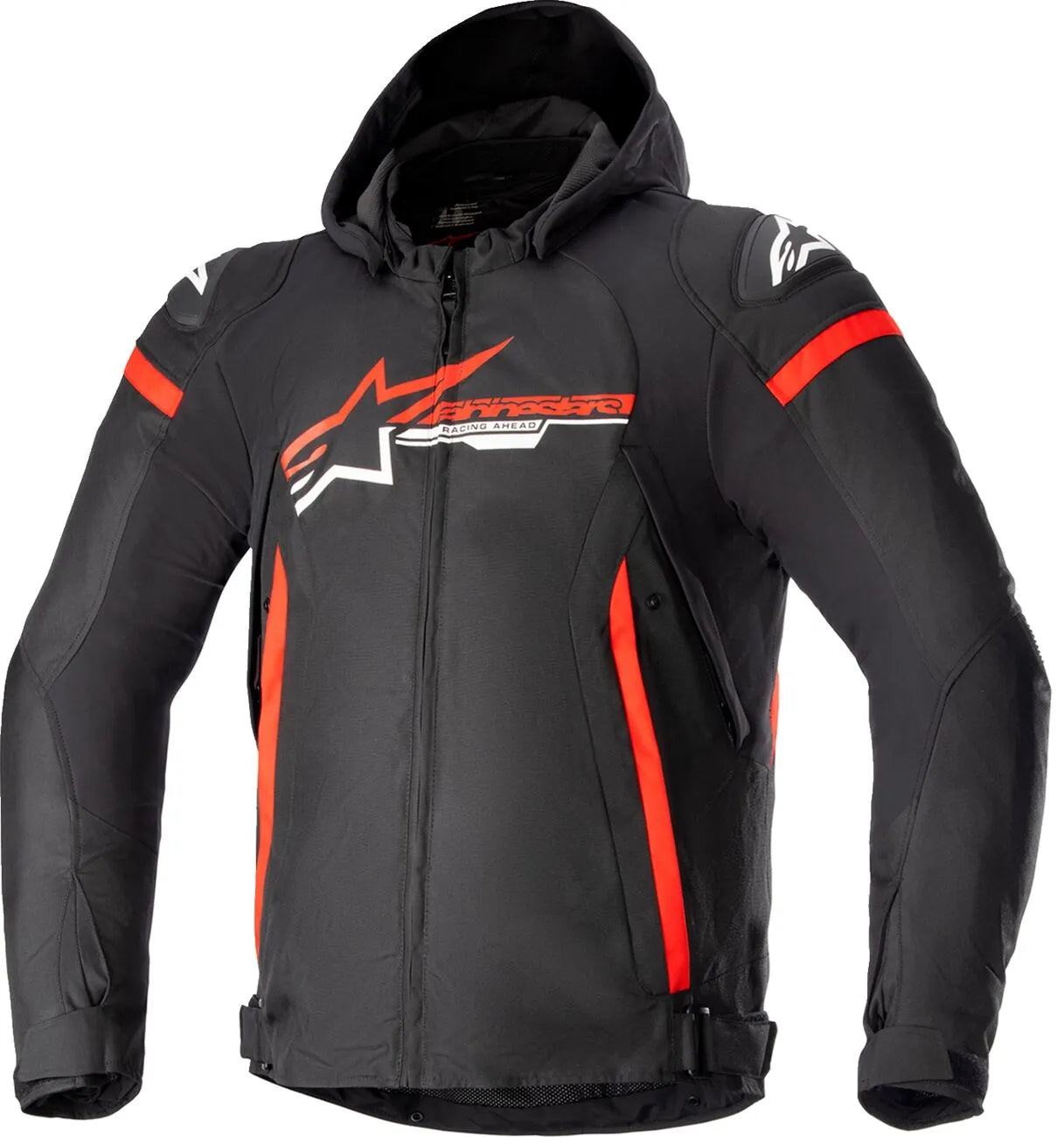 Alpinestars Zaca Waterproof Jacket For Motorcycle Riding - Black/White/Bright Red