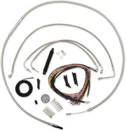 LA CHOPPERS Complete Stainless Braided Cable/Brake Kit for