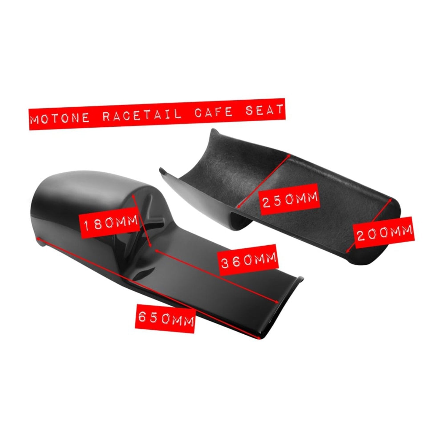 Motone universal seat pan 'Custom Cafe' black