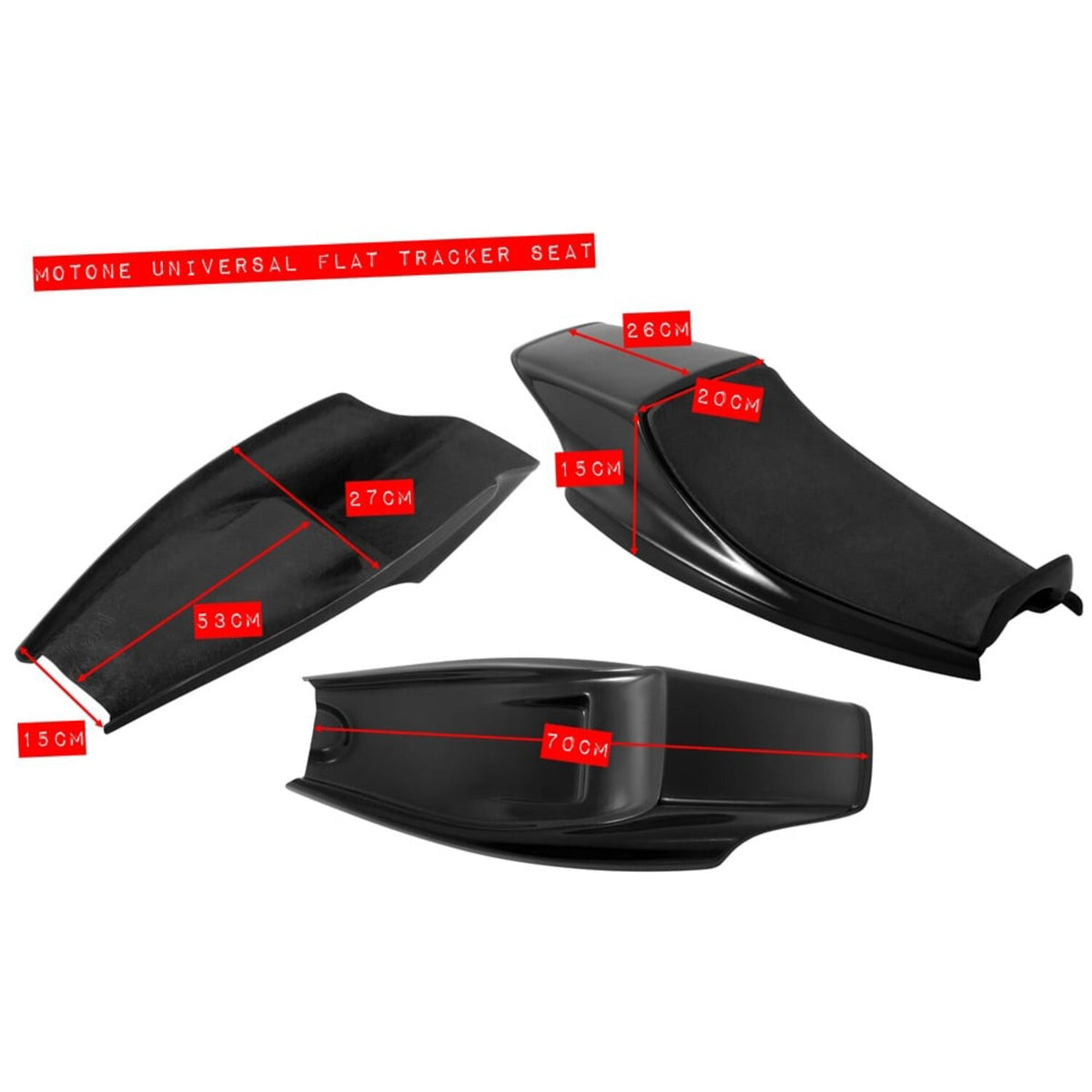 Motone Flat Tracker seat pan 'XS650 style'' black
