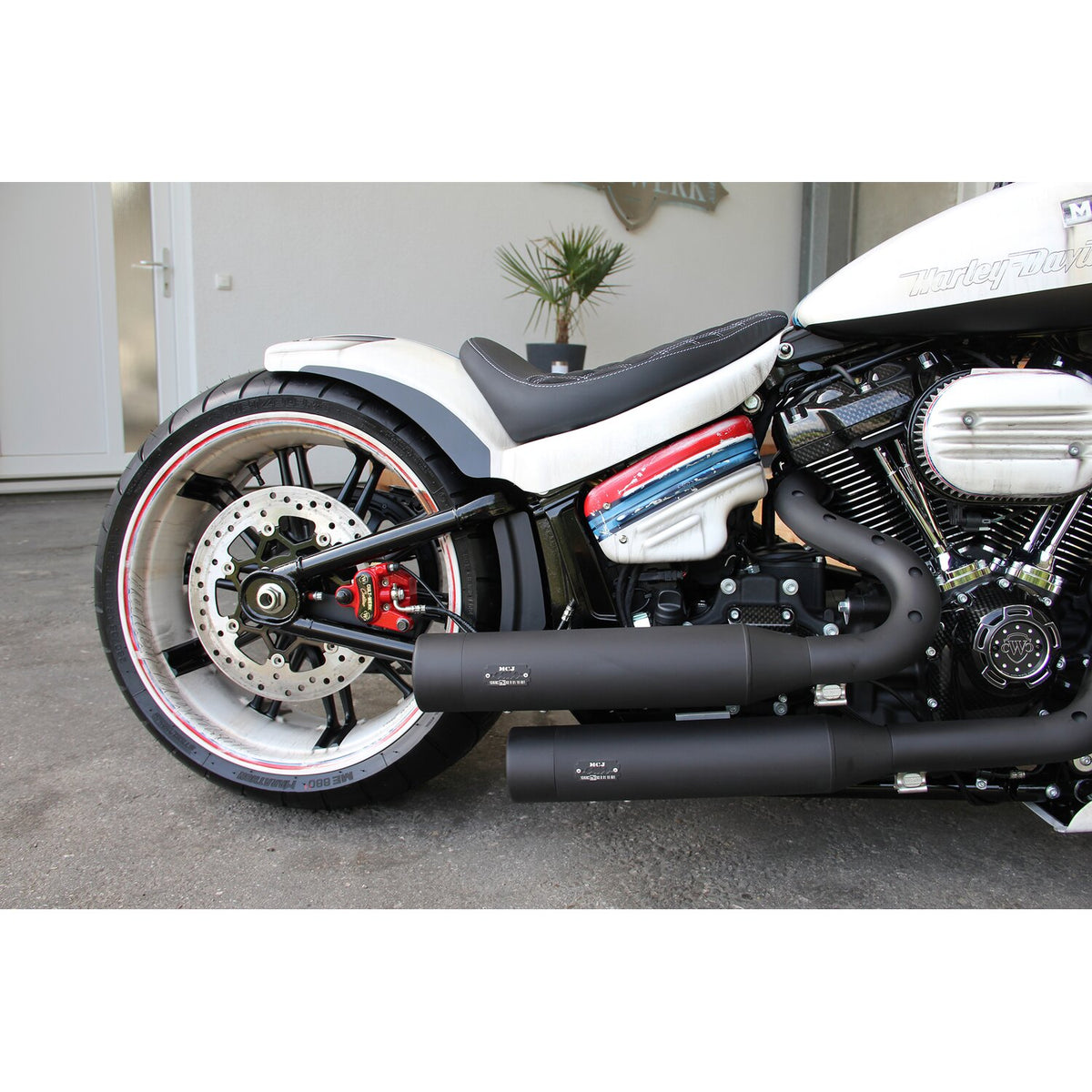 Cult-Werk side cover set 'Racing' - Gloss black