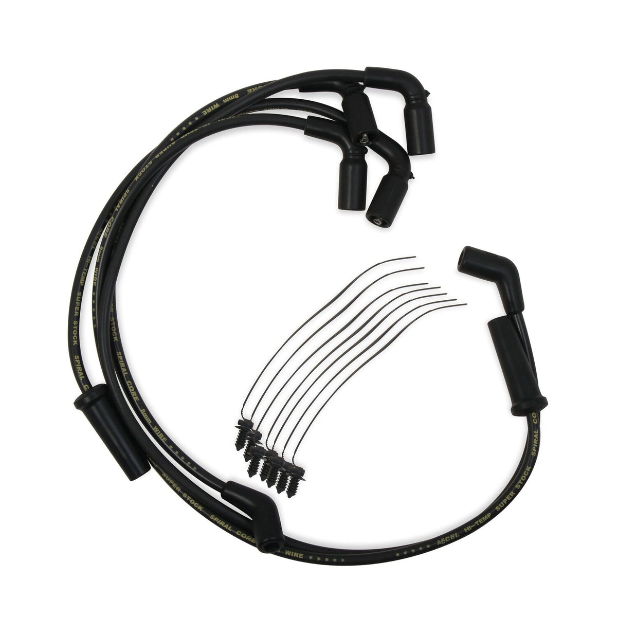 Accel 8mm Ferro Spiral core spark plug wire set - Black