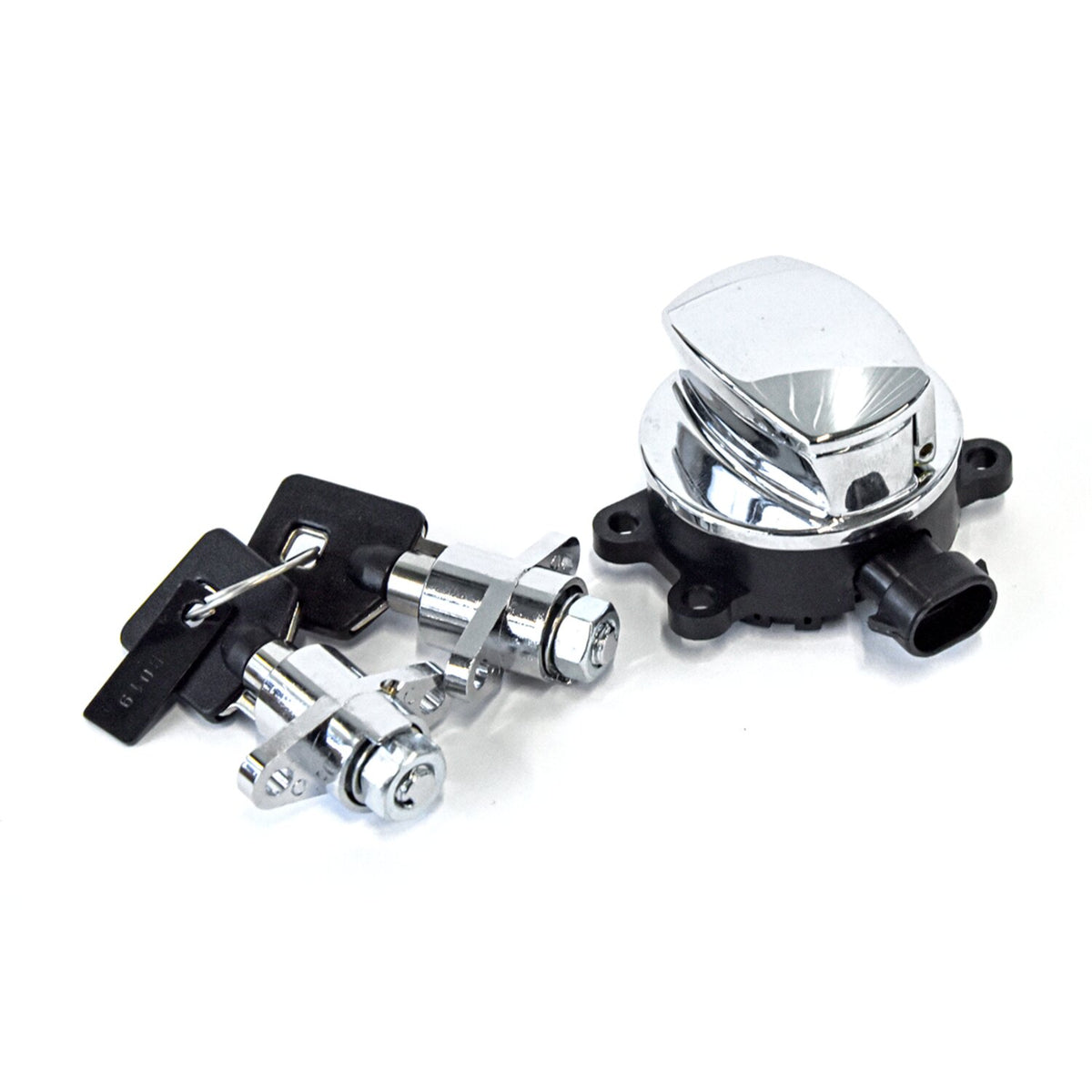 MCS FLHR ignition switch & saddlebag lock kit - Chrome