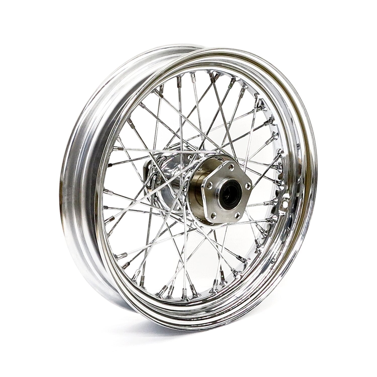 MCS 3.00 x 16 front wheel 40 spokes chrome