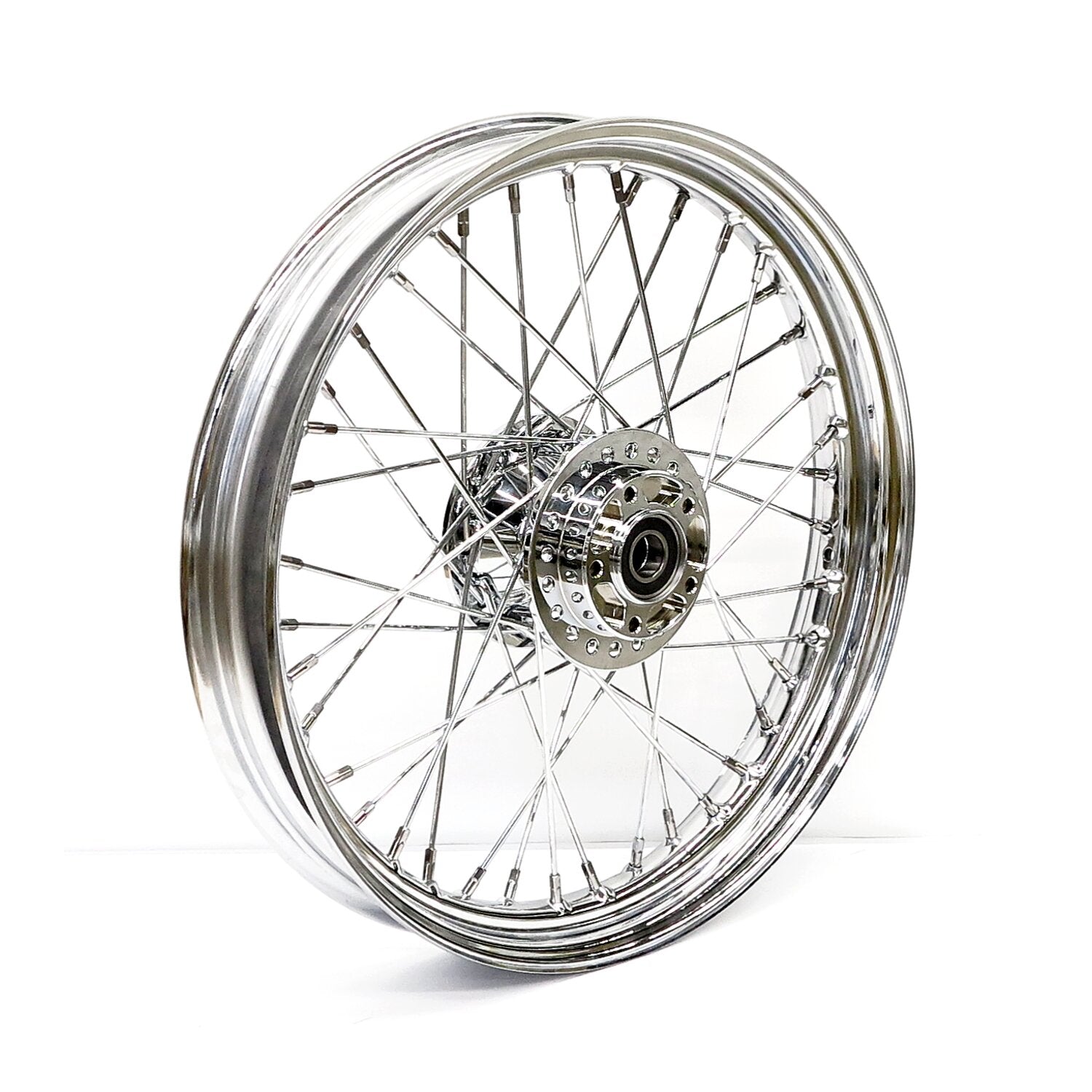 MCS 2.50 x 19 front wheel 40 spokes chrome