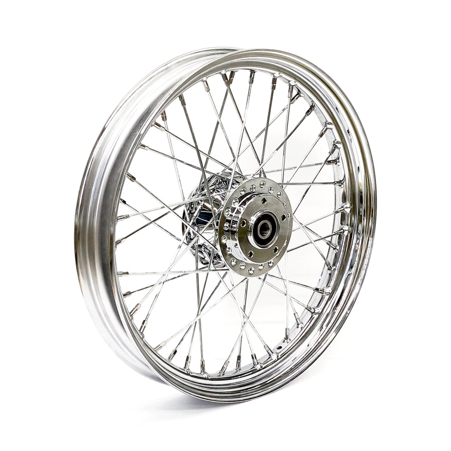 MCS 2.50 x 19 front wheel 40 spokes chrome