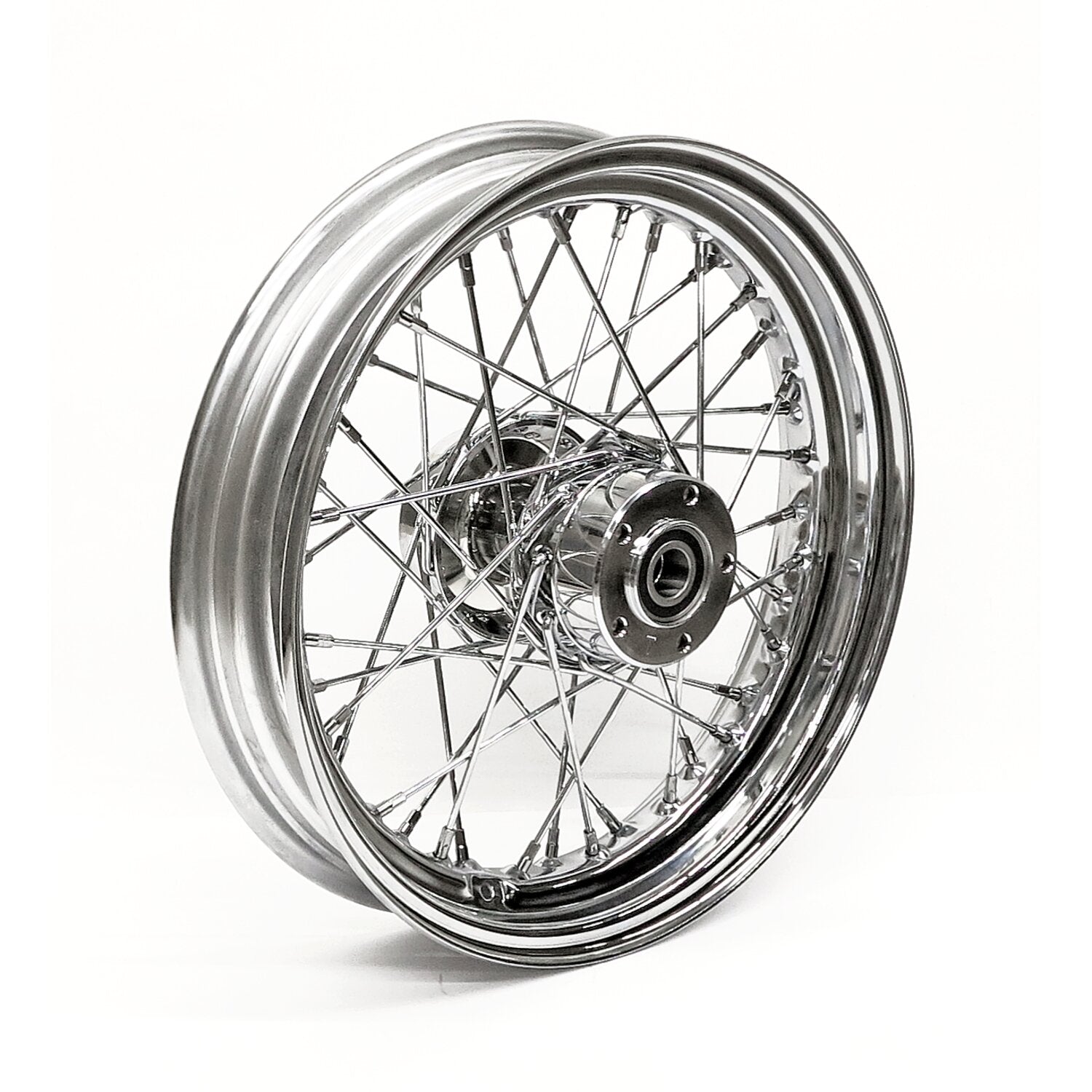 MCS 3.00 x 16 front wheel 40 spoke chrome