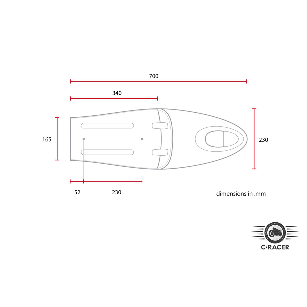 C-Racer universal Long Classic A seat black