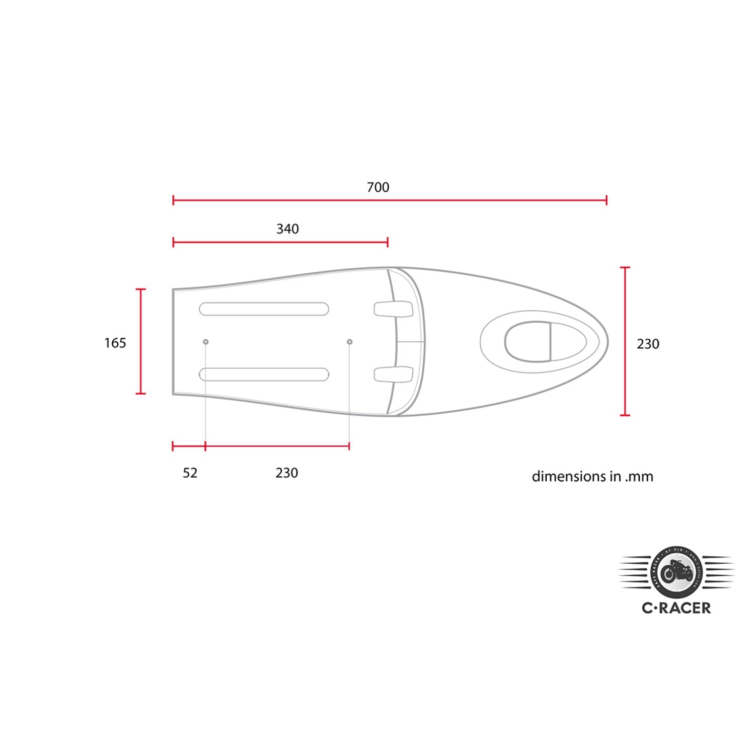 C-Racer universal Long Classic A seat black
