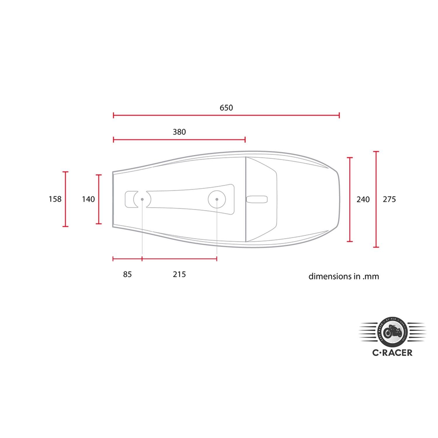 C-Racer Flat Racer SCR4.1 seat with side number plates