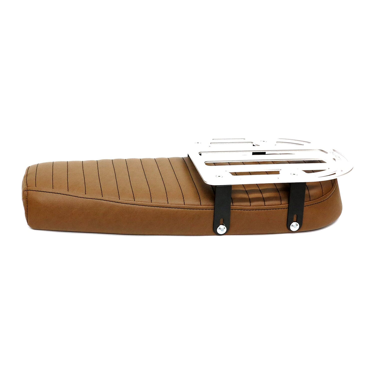 C-Racer Fat Scramsadle scrambler seat - With rack - Brown