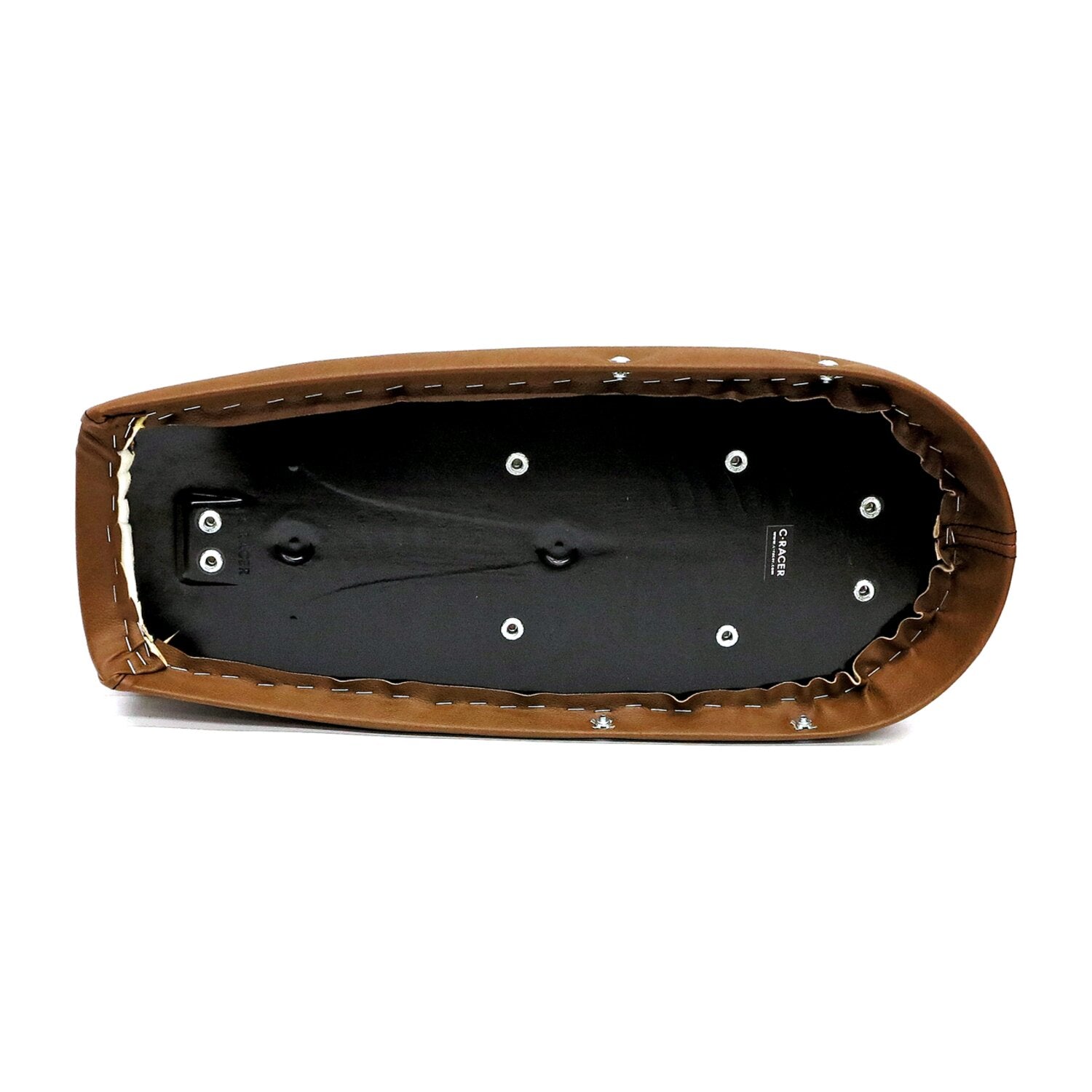 C-Racer Fat Scramsadle scrambler seat - With rack - Brown