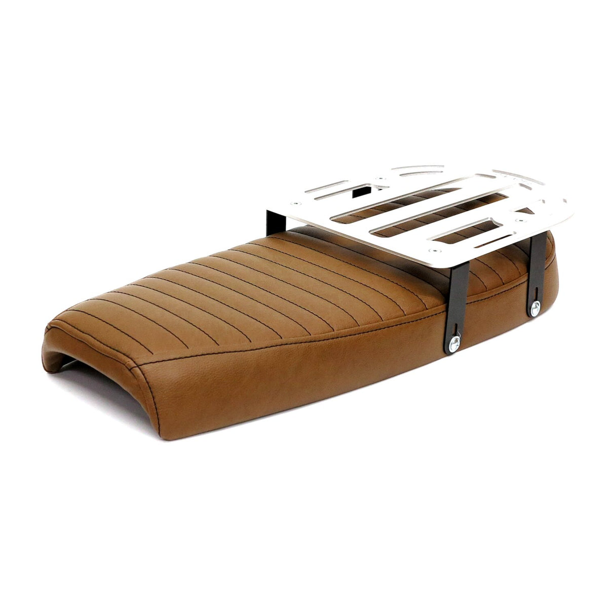 C-Racer Fat Scramsadle scrambler seat - With rack - Brown