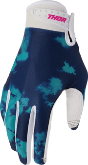 Thor Launchmode Bleach Mx Gloves - Aqua/White/Dark Blue