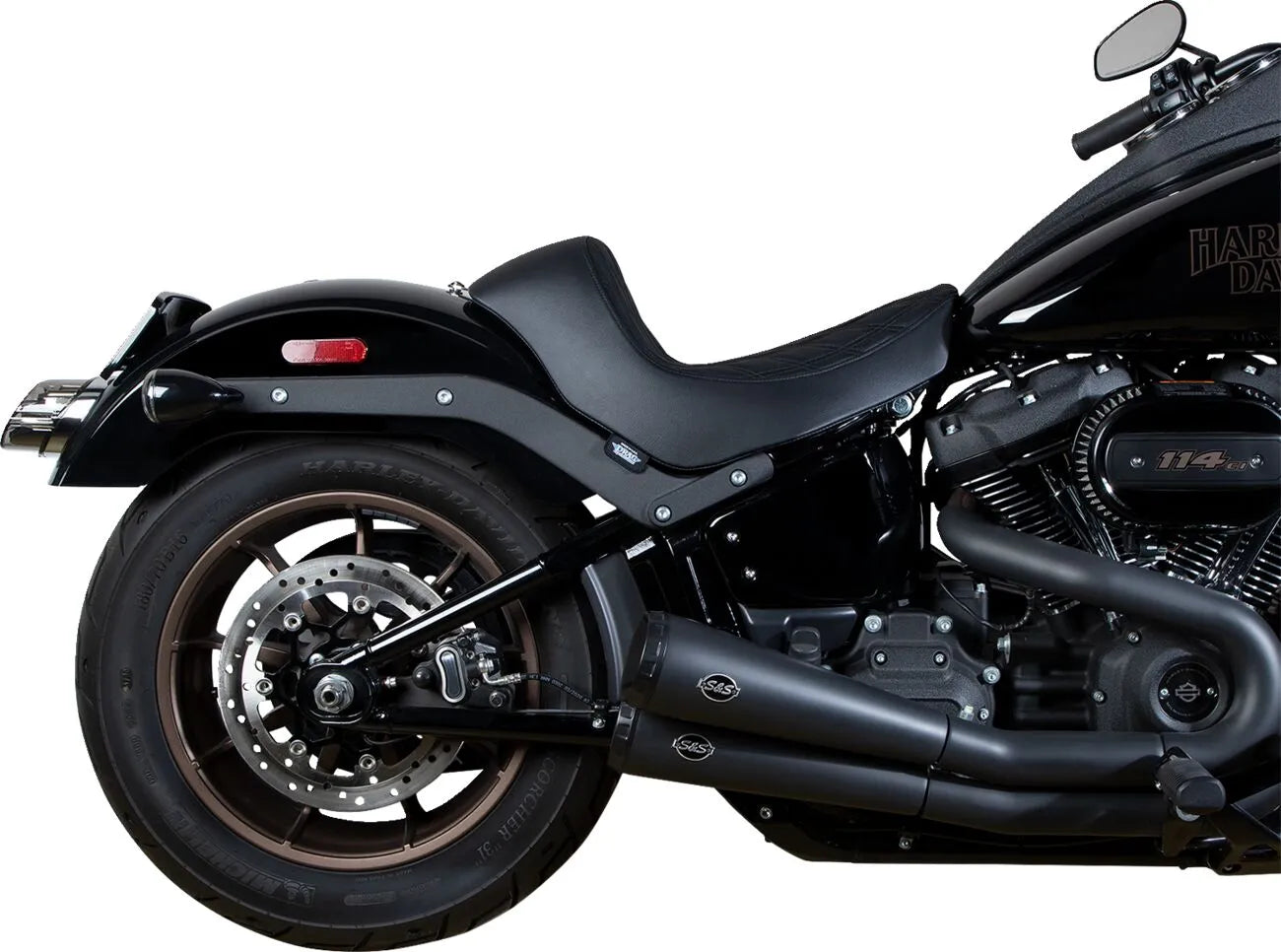 Drag Specialties Solo Seat - Black Vinyl - For Harley Davidson