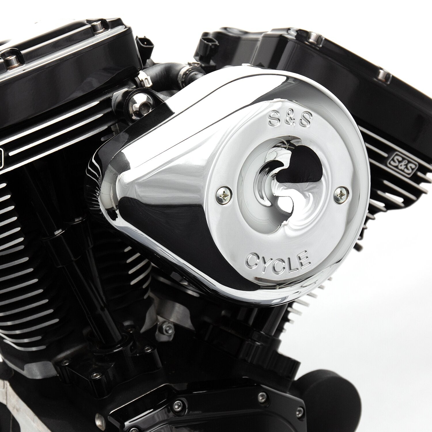 S&S Stealth chrome teardrop air cleaner kit