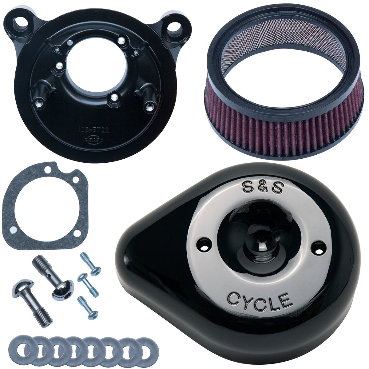 S&S Stealth black teardrop air cleaner kit